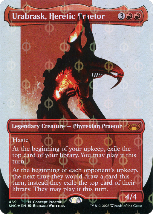 Urabrask, Heretic Praetor (Concept Praetor) (Step-And-Compleat Foil) (ONE-469) [Streets of New Capenna] (Borderless) Foil MTG Single Wizards of the Coast