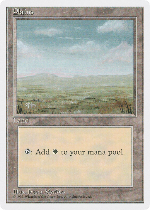 Plains (4ED-366) [Fourth Edition] MTG Single Wizards of the Coast