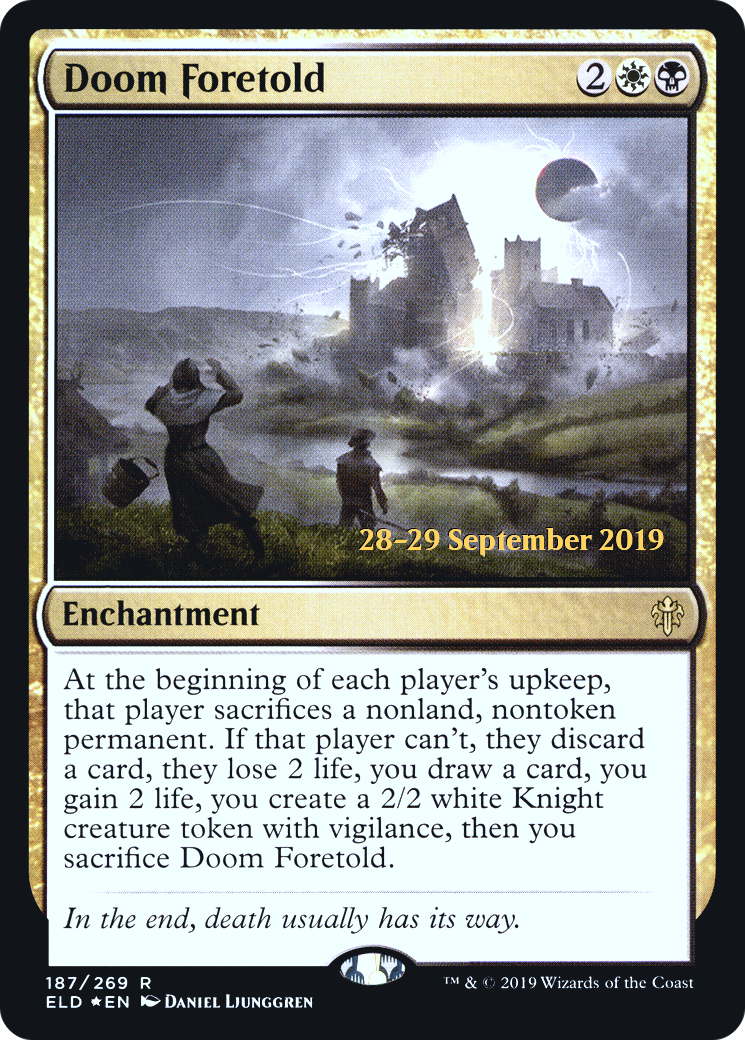 Doom Foretold (PRE-187) [Throne of Eldraine Promos] Foil MTG Single Wizards of the Coast