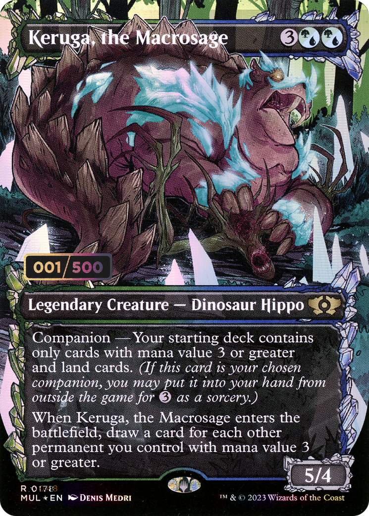 Keruga, the Macrosage (Serial Numbered) (MUL-178) [Multiverse Legends] (Showcase) (Borderless) Foil MTG Single Wizards of the Coast