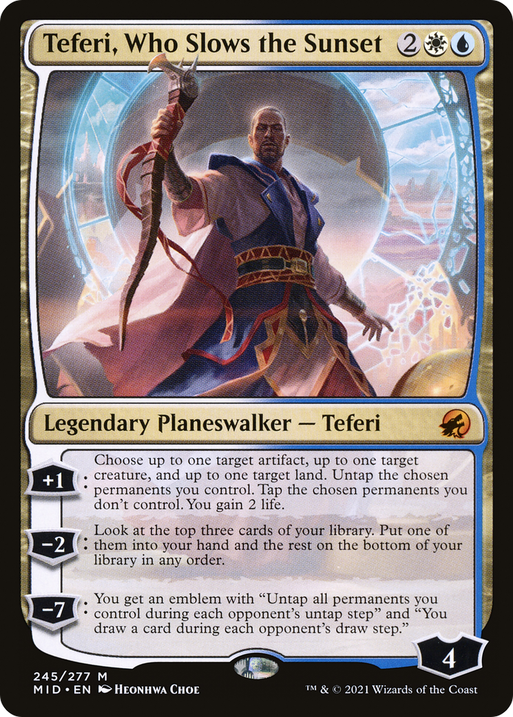 Teferi, Who Slows the Sunset (MID-245) [Innistrad: Midnight Hunt] Foil MTG Single Wizards of the Coast