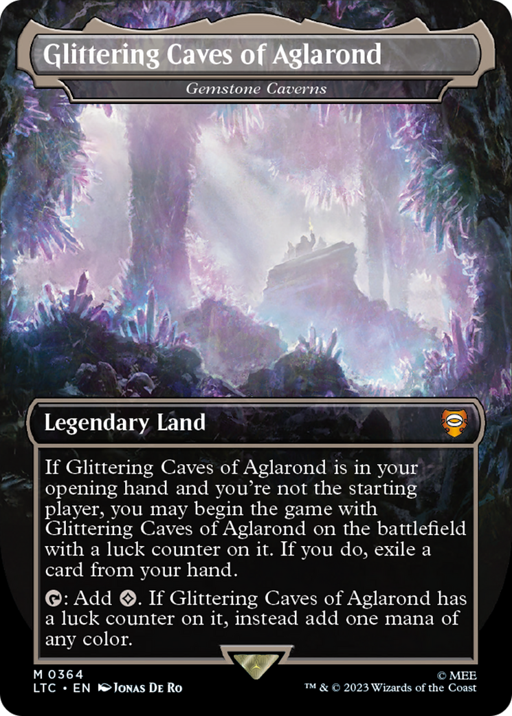 Glittering Caves of Aglarond - Gemstone Caverns (LTC-364) [Tales of Middle-earth Commander] (Borderless) Foil MTG Single Wizards of the Coast