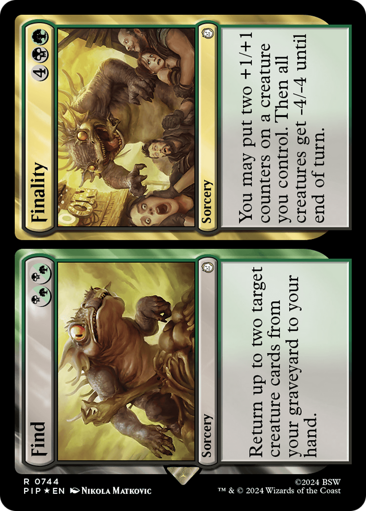 Find // Finality (Surge Foil) (PIP-744) [Fallout] Foil MTG Single Wizards of the Coast