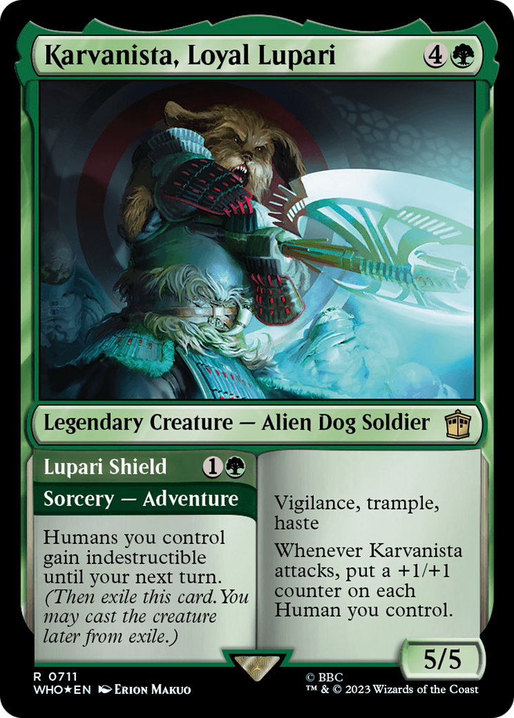Karvanista, Loyal Lupari (Surge Foil) (WHO-711) [Doctor Who] Foil MTG Single Wizards of the Coast