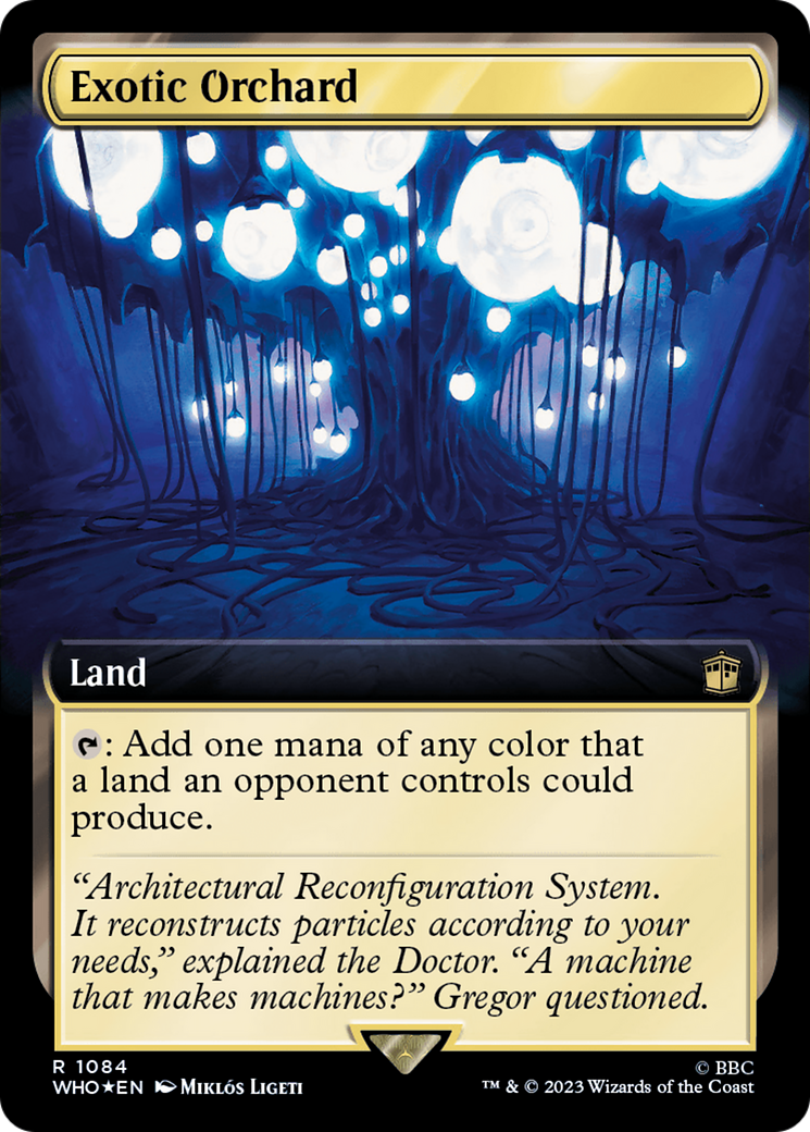 Exotic Orchard (Surge Foil) (WHO-1084) [Doctor Who] (Extended Art) Foil MTG Single Wizards of the Coast