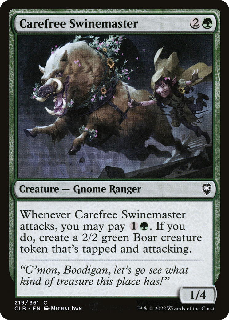 Carefree Swinemaster (CLB-219) [Commander Legends: Battle for Baldur's Gate] Foil MTG Single Wizards of the Coast