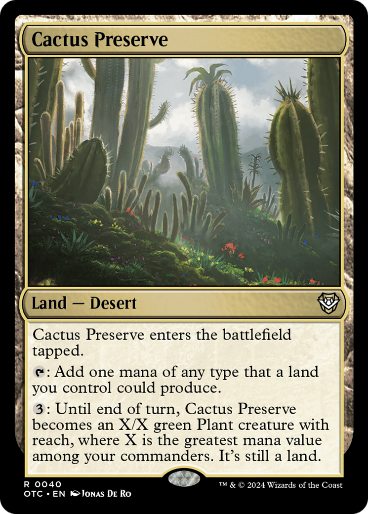 Cactus Preserve (OTC-040) [Outlaws of Thunder Junction Commander] MTG Single Wizards of the Coast