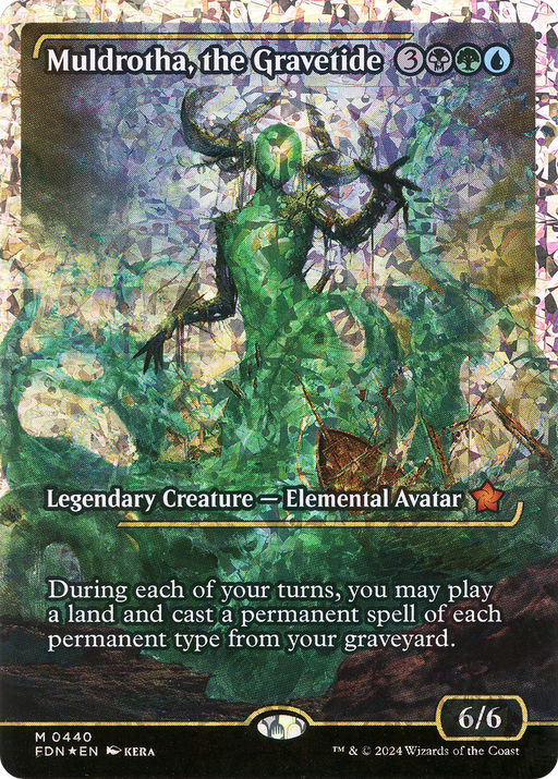 Muldrotha, the Gravetide (Fracture Foil) (FDN-440) [Foundations] (Showcase) Foil MTG Single Wizards of the Coast