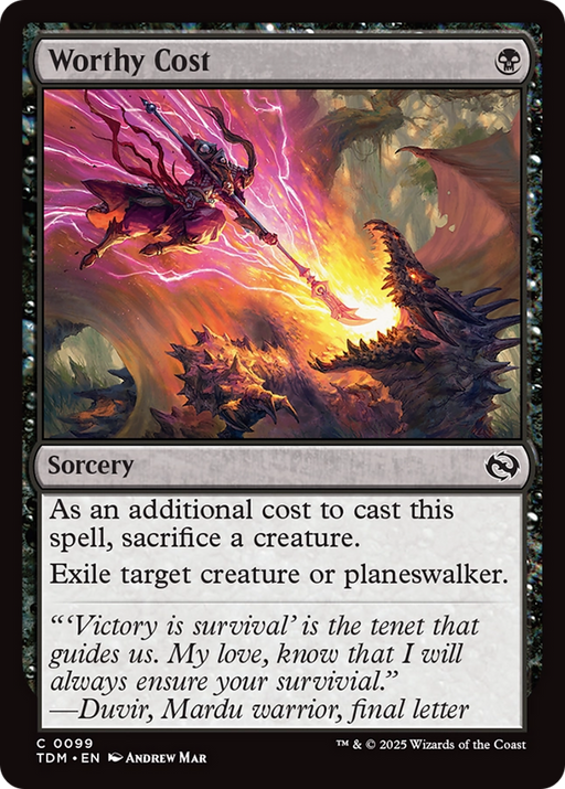 Worthy Cost (TDM-099) [Tarkir: Dragonstorm] MTG Single Wizards of the Coast