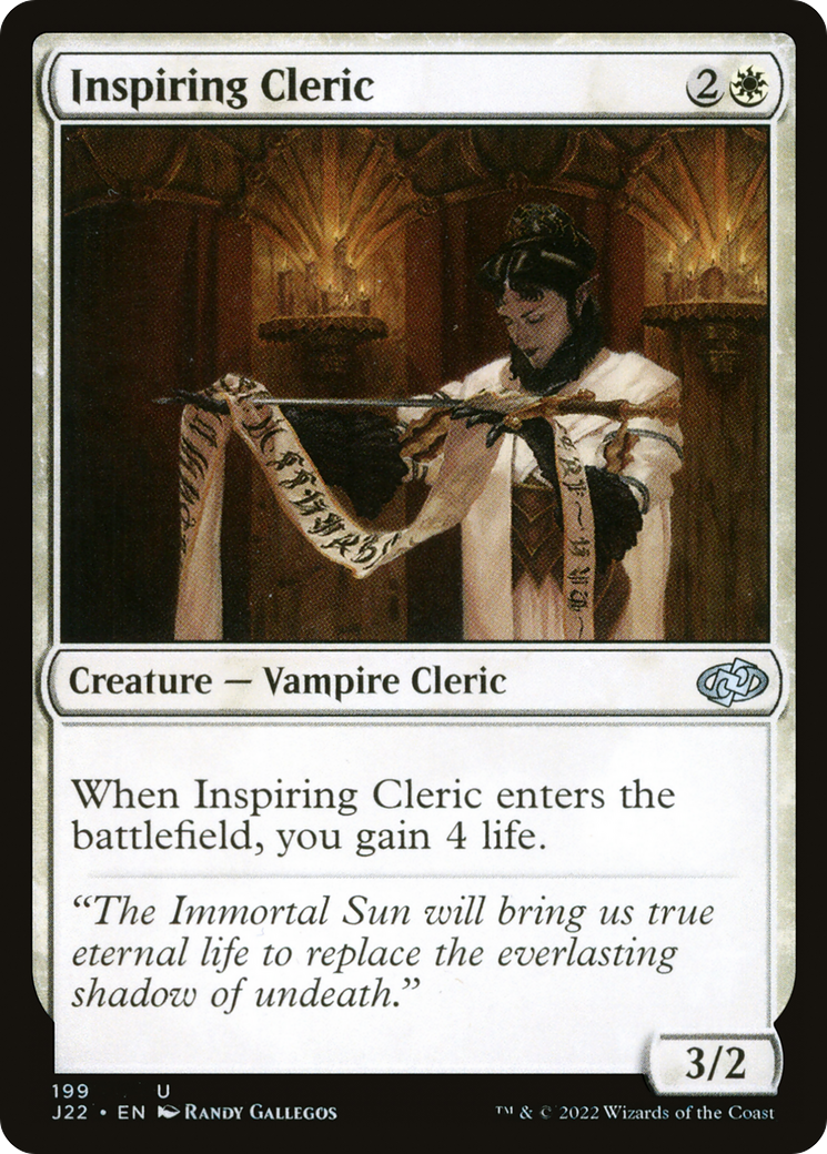 Inspiring Cleric (J22-199) [Jumpstart 2022] MTG Single Wizards of the Coast