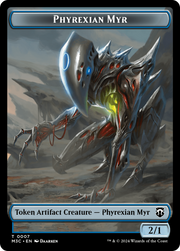 Phyrexian Myr (Ripple Foil) // Servo Double-Sided Token [Tokens] Modern Horizons 3 Commander Tokens MTG Single Magic: The Gathering