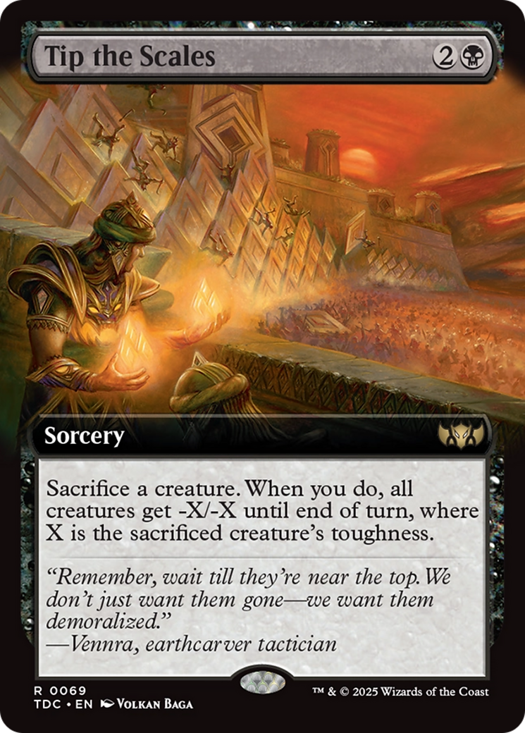 Tip the Scales (Extended Art) (TDC-069) [Commander: Tarkir: Dragonstorm]: (Extended Art) MTG Single Wizards of the Coast