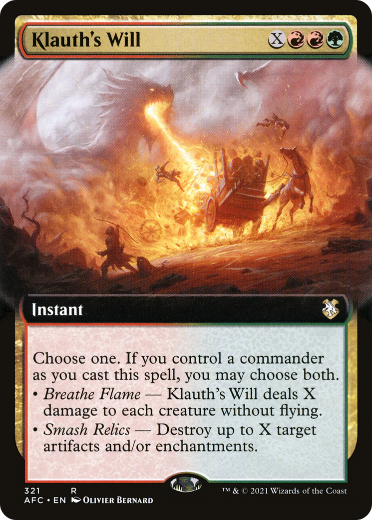 Klauth's Will (AFC-321) [Forgotten Realms Commander] (Extended Art) MTG Single Wizards of the Coast