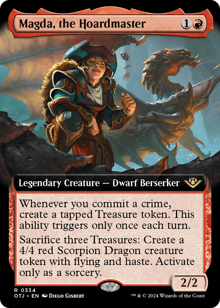 Magda, the Hoardmaster (OTJ-334) [Outlaws of Thunder Junction] (Extended Art) Foil MTG Single Wizards of the Coast
