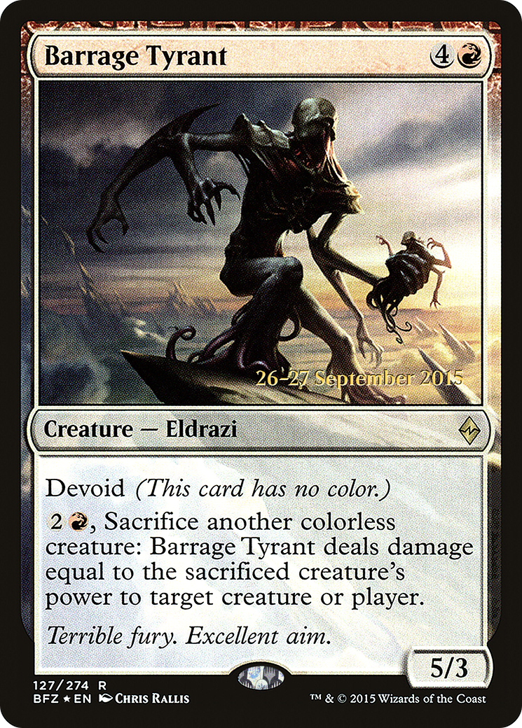 Barrage Tyrant (PRE-127) [Battle for Zendikar Promos] Foil MTG Single Wizards of the Coast