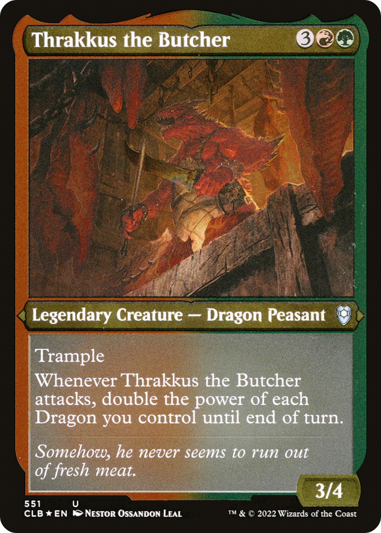 Thrakkus the Butcher (CLB-551) [Commander Legends: Battle for Baldur's Gate] Etched Foil MTG Single Wizards of the Coast
