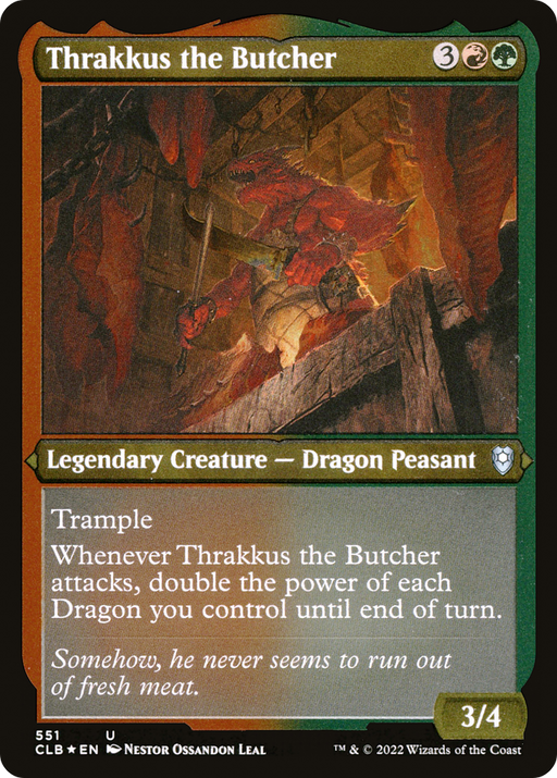 Thrakkus the Butcher (CLB-551) [Commander Legends: Battle for Baldur's Gate] Etched Foil MTG Single Wizards of the Coast