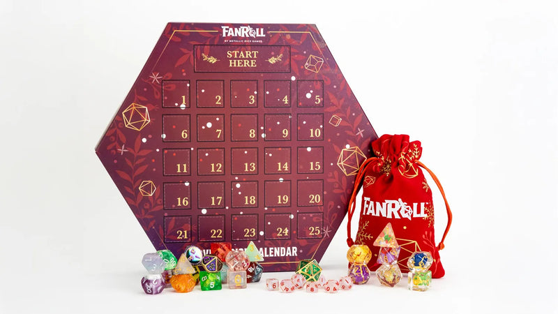FanRoll: Advent Dice Calendar (2024) Board Games Metallic Dice Games   