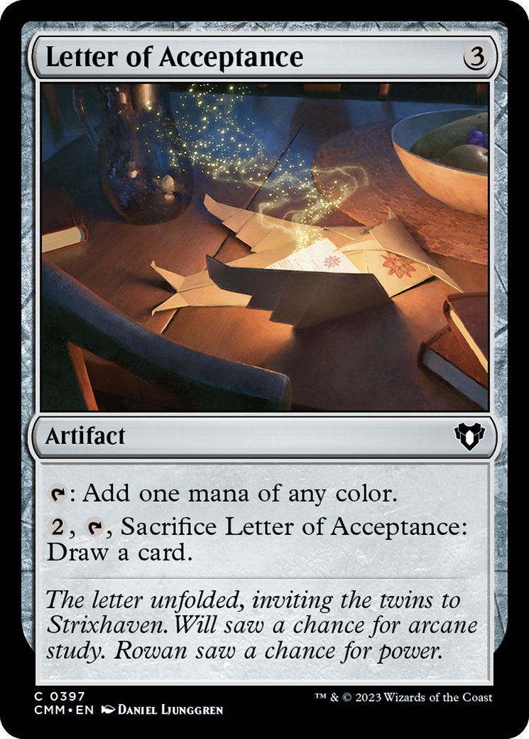 Letter of Acceptance (CMM-397) [Commander Masters] MTG Single Wizards of the Coast