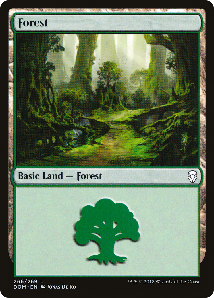 Forest (DOM-266) [Dominaria] Foil MTG Single Wizards of the Coast