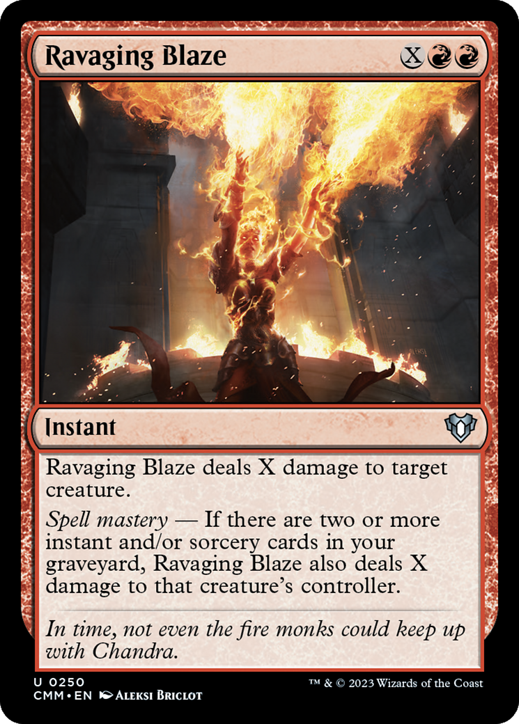 Ravaging Blaze (CMM-250) [Commander Masters] Foil MTG Single Wizards of the Coast