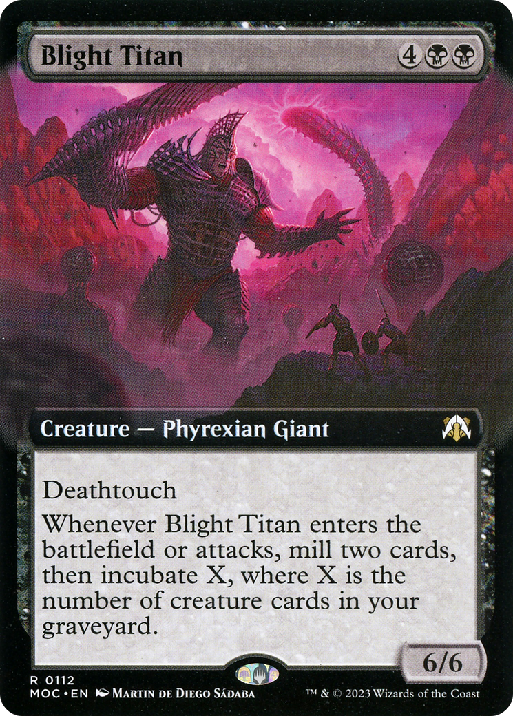 Blight Titan (MOC-112) [March of the Machine Commander] (Extended Art) Foil MTG Single Wizards of the Coast