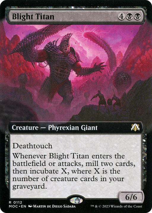 Blight Titan (MOC-112) [March of the Machine Commander] (Extended Art) Foil MTG Single Wizards of the Coast