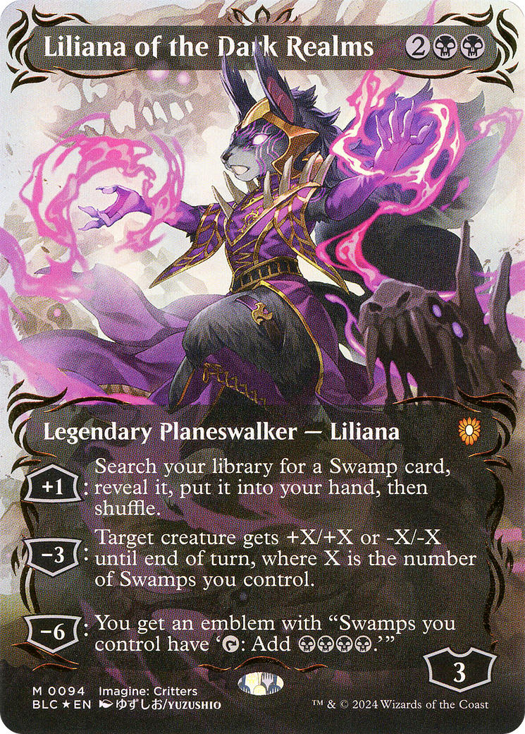 Liliana of the Dark Realms (Raised Foil) (BLC-094) [Bloomburrow Commander] (Borderless) Foil MTG Single Wizards of the Coast