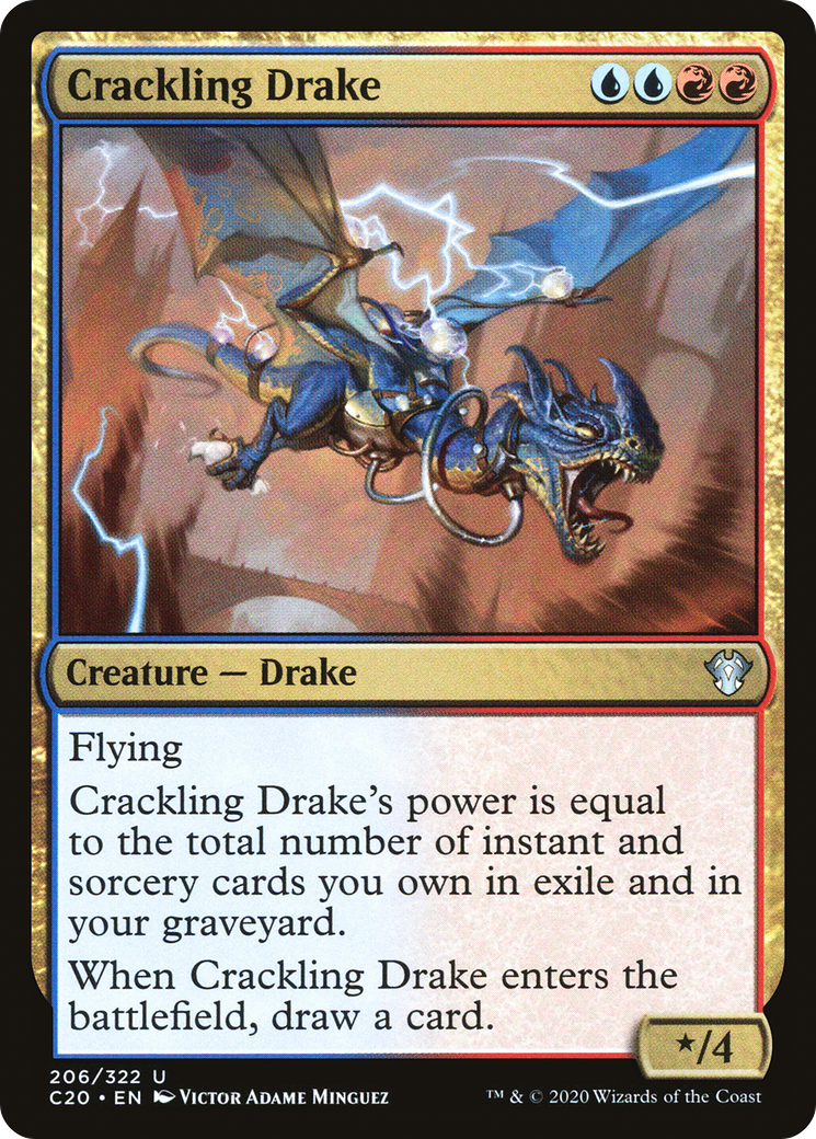 Crackling Drake (C20-206) [Commander 2020] MTG Single Wizards of the Coast