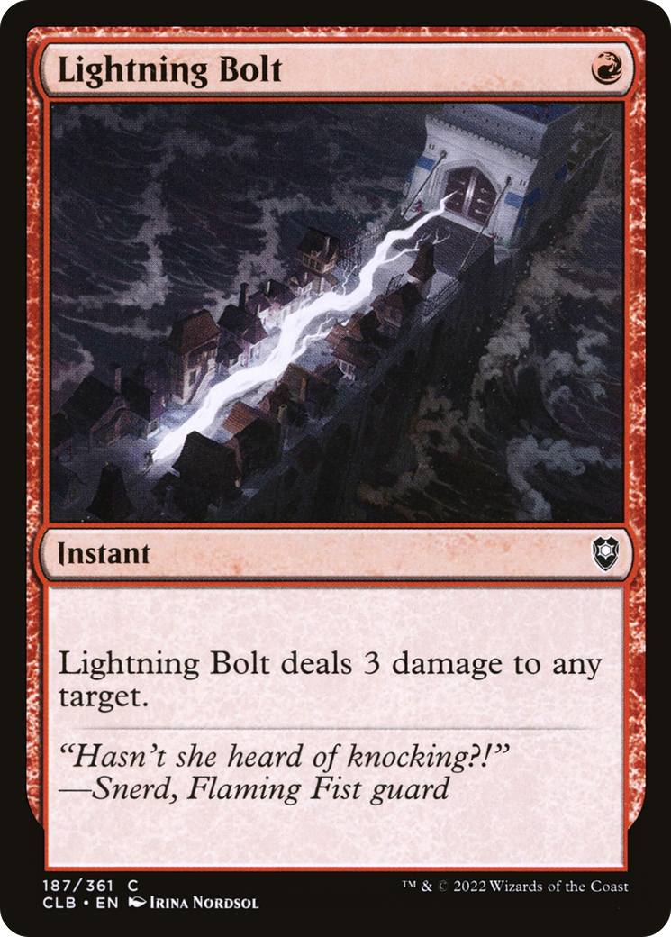 Lightning Bolt (CLB-187) [Commander Legends: Battle for Baldur's Gate] Foil MTG Single Wizards of the Coast