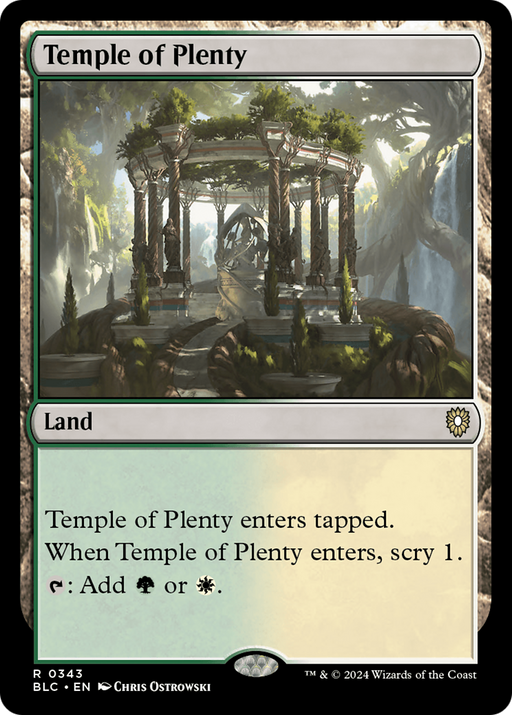 Temple of Plenty (BLC-343) [Bloomburrow Commander] MTG Single Wizards of the Coast