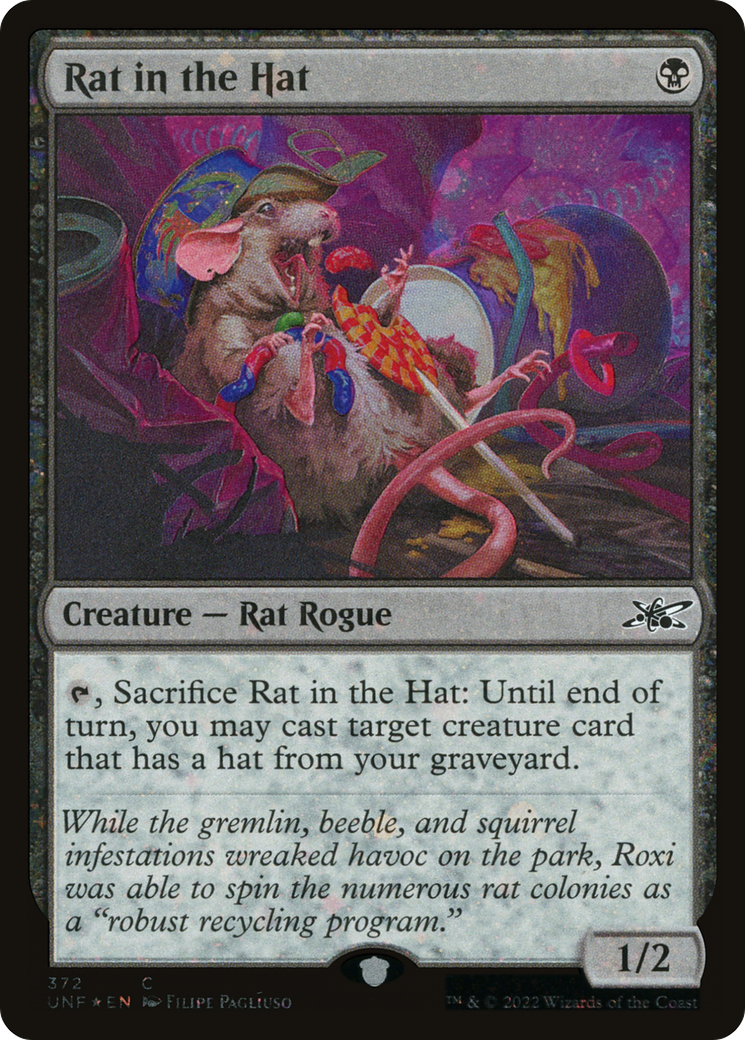 Rat in the Hat (Galaxy Foil) (UNF-372) [Unfinity] Foil MTG Single Wizards of the Coast