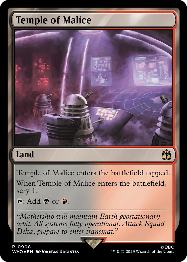 Temple of Malice (Surge Foil) (WHO-908) [Doctor Who] Foil MTG Single Wizards of the Coast