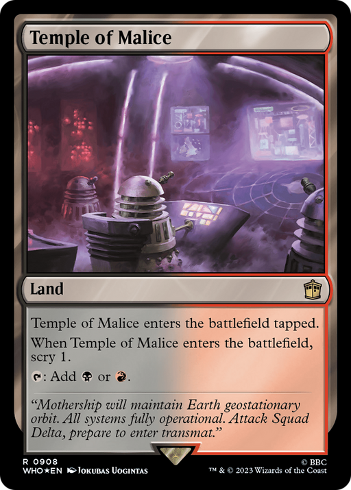 Temple of Malice (Surge Foil) (WHO-908) [Doctor Who] Foil MTG Single Wizards of the Coast
