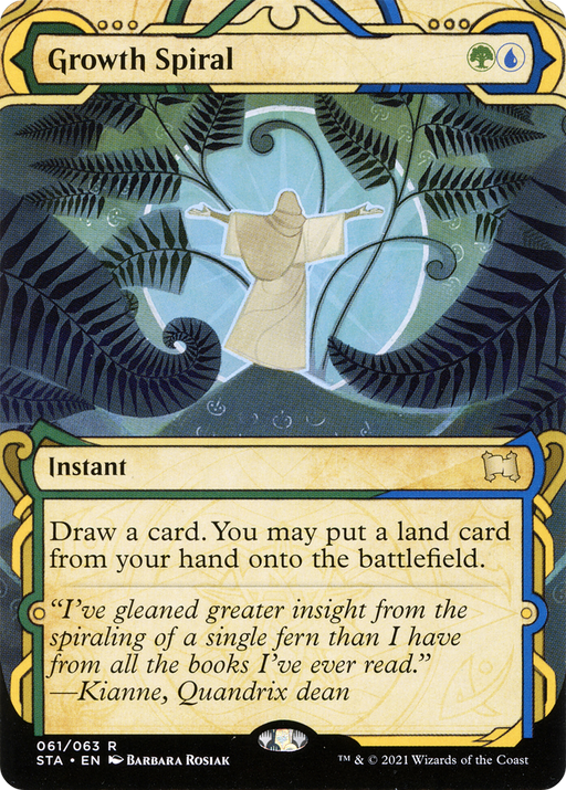 Growth Spiral (STA-061) [Strixhaven Mystical Archive] (Showcase) (Borderless) MTG Single Wizards of the Coast