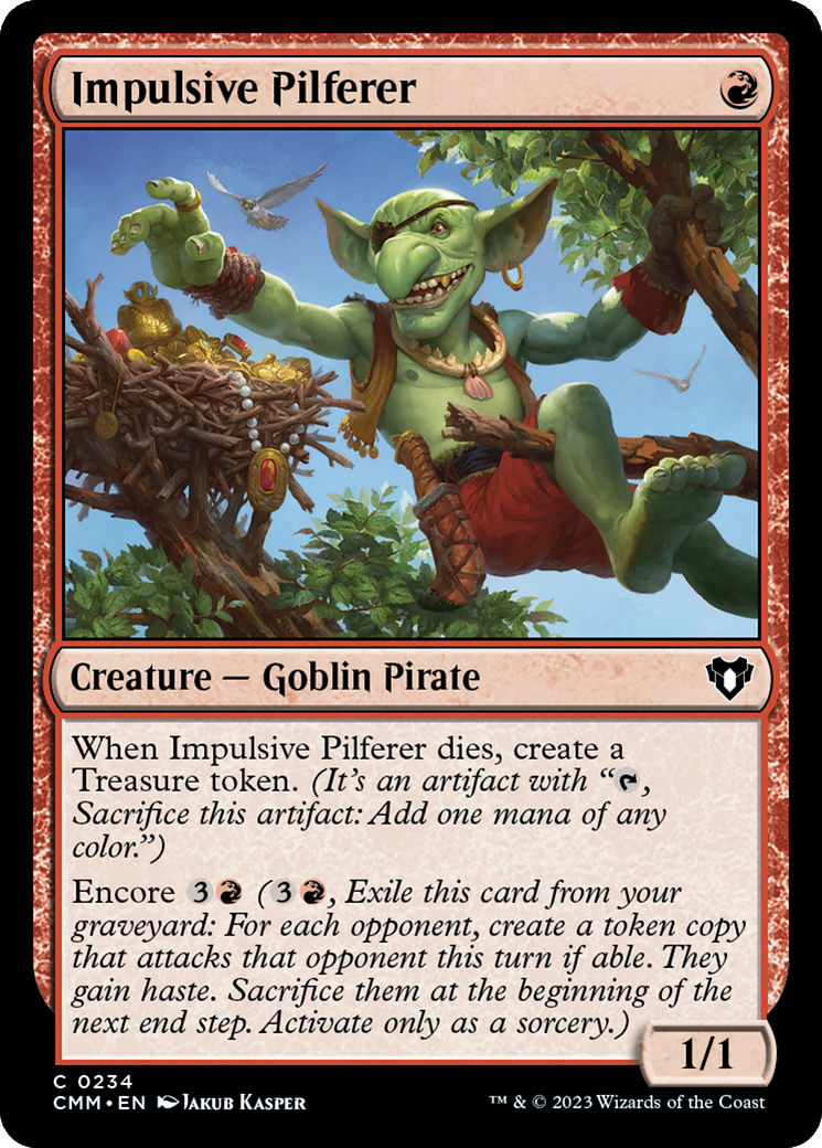 Impulsive Pilferer (CMM-234) [Commander Masters] MTG Single Wizards of the Coast