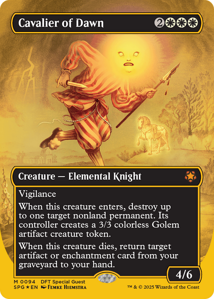 Cavalier of Dawn (First-Place Foil) (SPG-094) [Special Guests] (Borderless) Foil MTG Single Wizards of the Coast