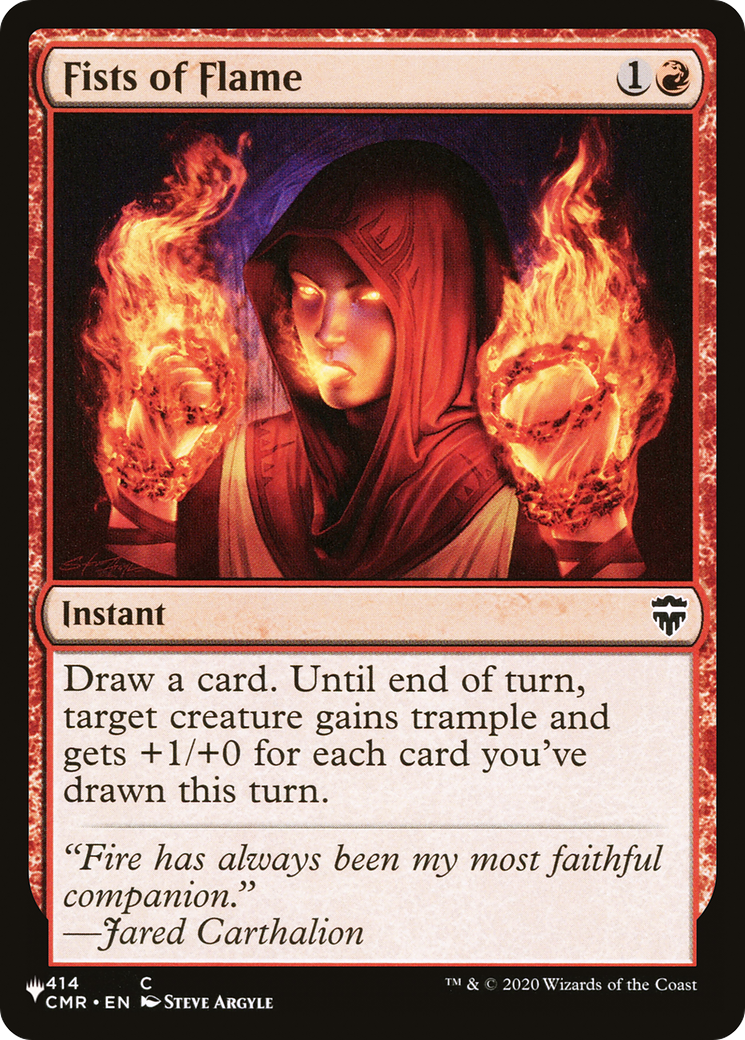 Fists of Flame (LIST-CMR-414) [Mystery Booster] The List MTG Single Wizards of the Coast