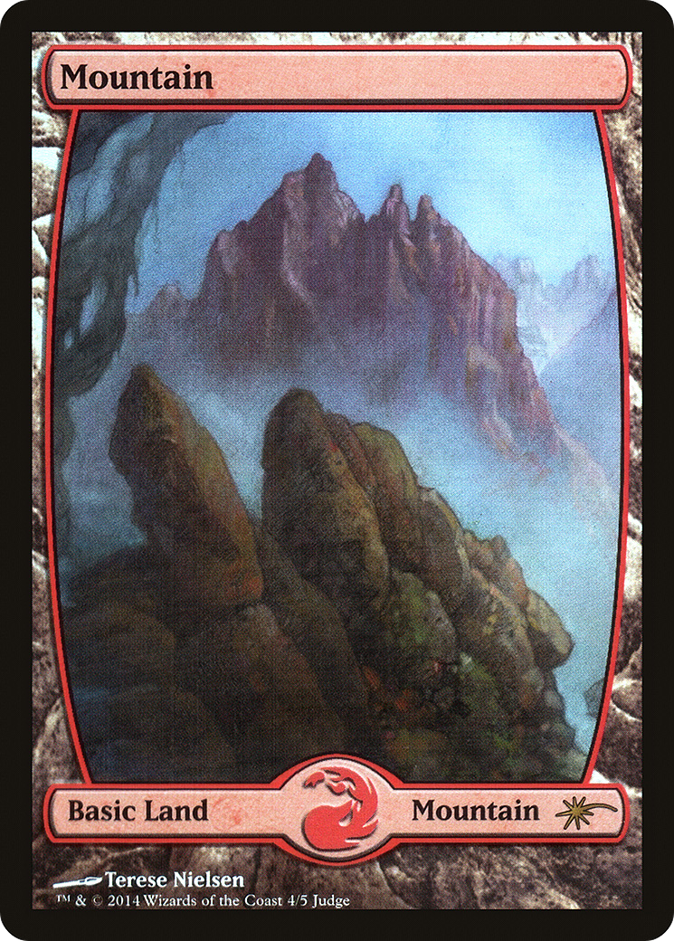 Mountain (4) [Judge Gift Cards 2014] MTG Single Magic: The Gathering