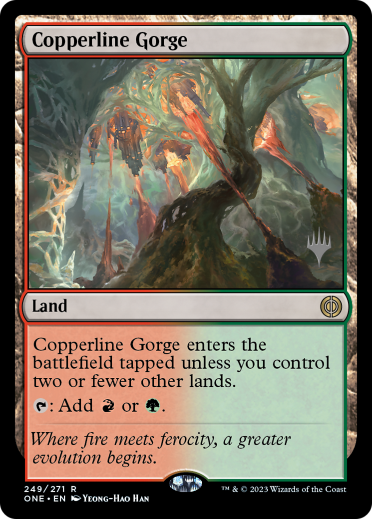 Copperline Gorge (PPONE-249) [Phyrexia: All Will Be One Promos] Foil MTG Single Wizards of the Coast