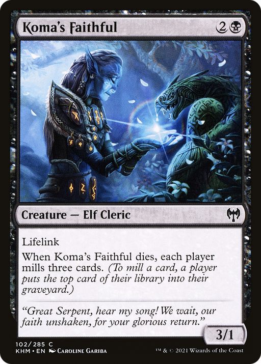 Koma's Faithful (KHM-102) [Kaldheim] Foil MTG Single Wizards of the Coast