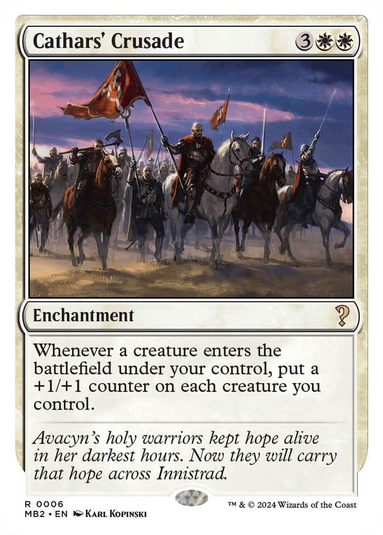 Cathars' Crusade (White Border) (MB2-006) [Mystery Booster] Mystery Booster 2 MTG Single Wizards of the Coast