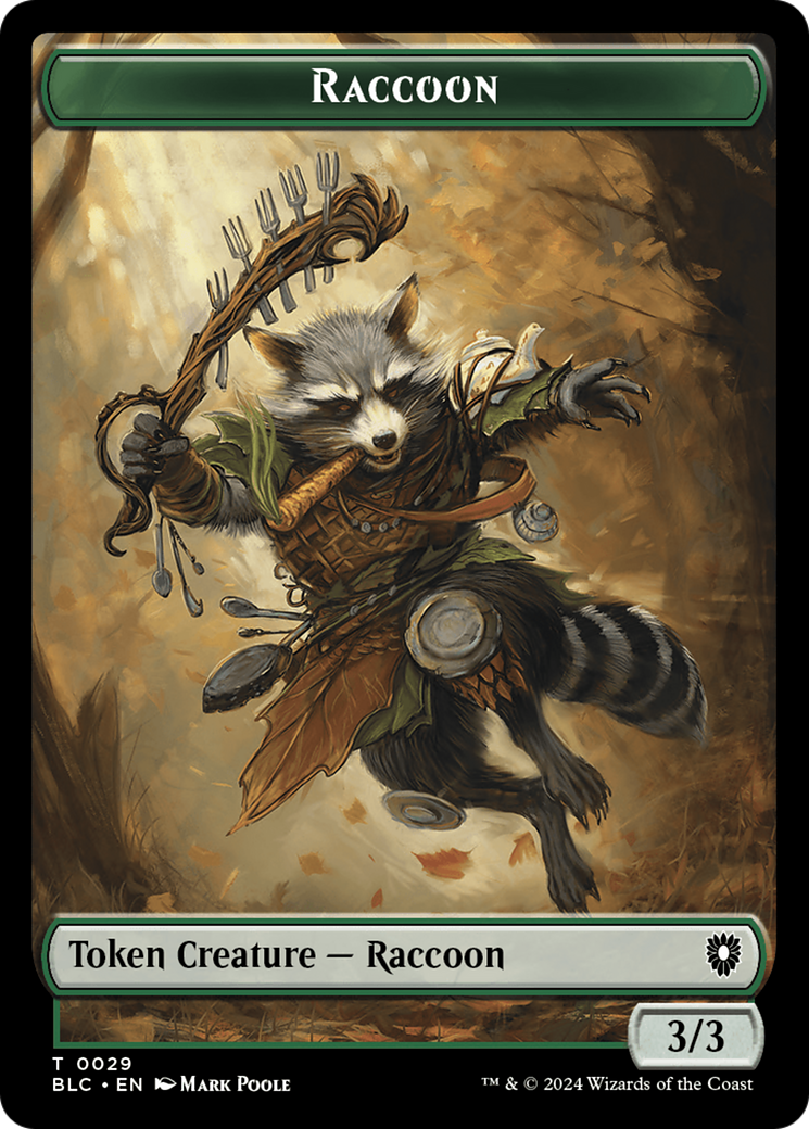 Rat // Raccoon Double-Sided Token [Bloomburrow Commander Tokens] MTG Single Magic: The Gathering   