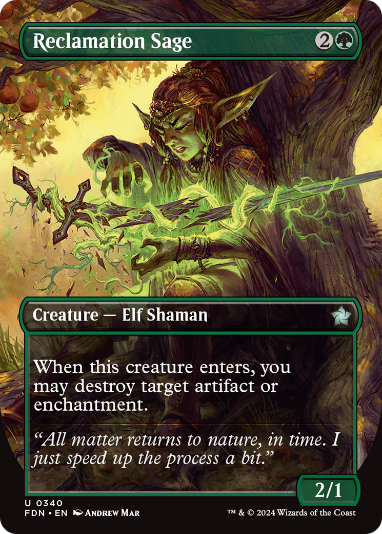 Reclamation Sage (FDN-340) [Foundations] (Borderless) MTG Single Wizards of the Coast