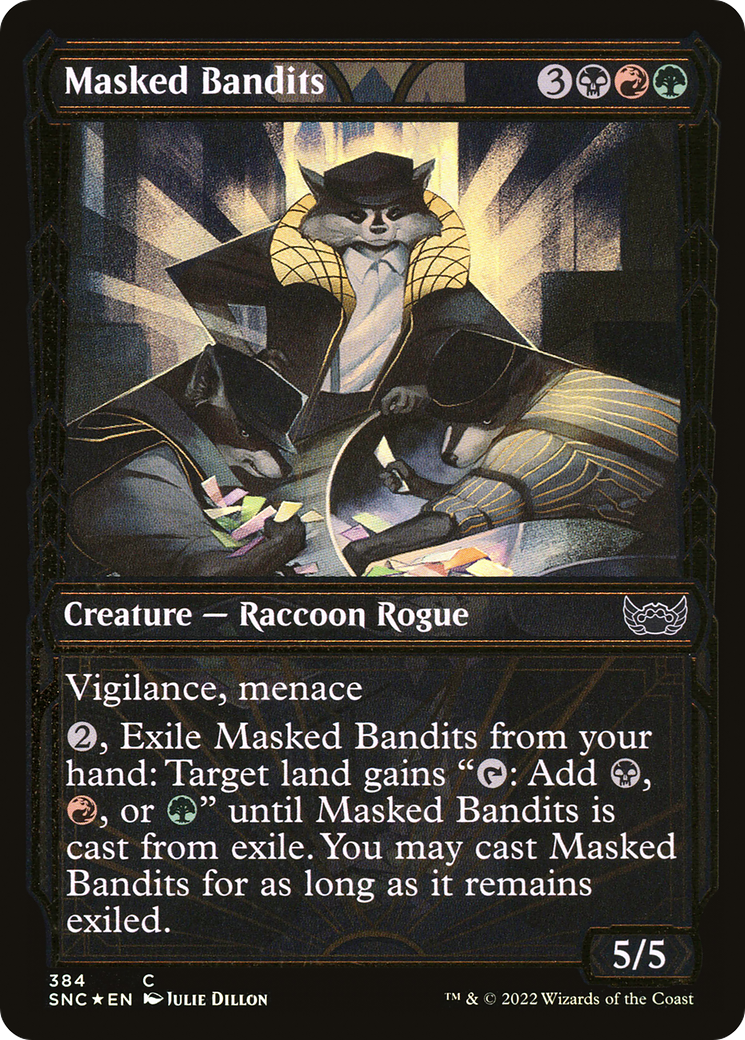 Masked Bandits (Gilded Foil) (SNC-384) [Streets of New Capenna] (Showcase) Foil MTG Single Wizards of the Coast