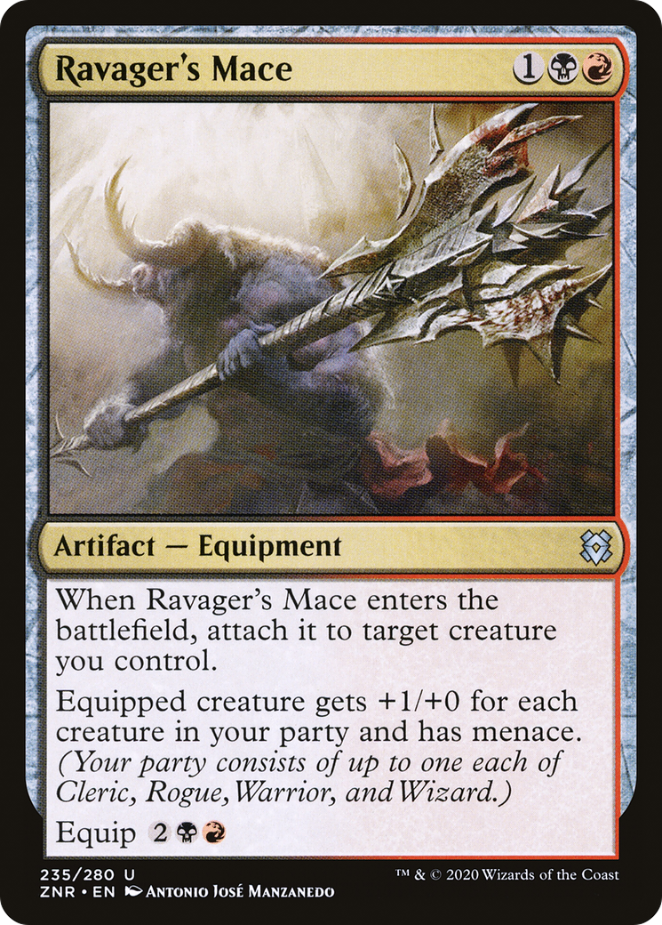 Ravager's Mace (ZNR-235) [Zendikar Rising] Foil MTG Single Wizards of the Coast