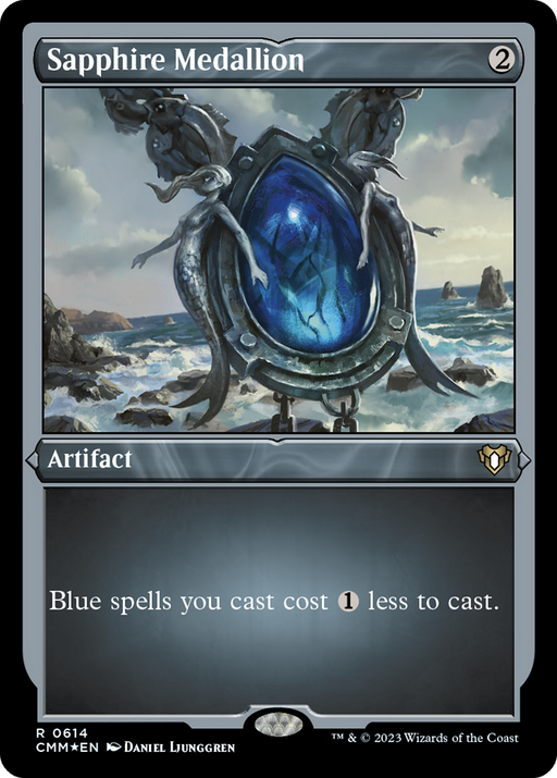 Sapphire Medallion (CMM-614) [Commander Masters] Etched Foil MTG Single Wizards of the Coast