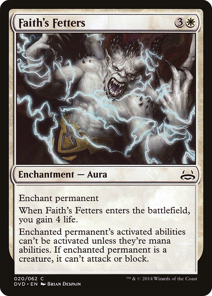 Faith's Fetters (DD3-020) [Misc] Duel Decks Anthology: Divine vs. Demonic MTG Single Wizards of the Coast
