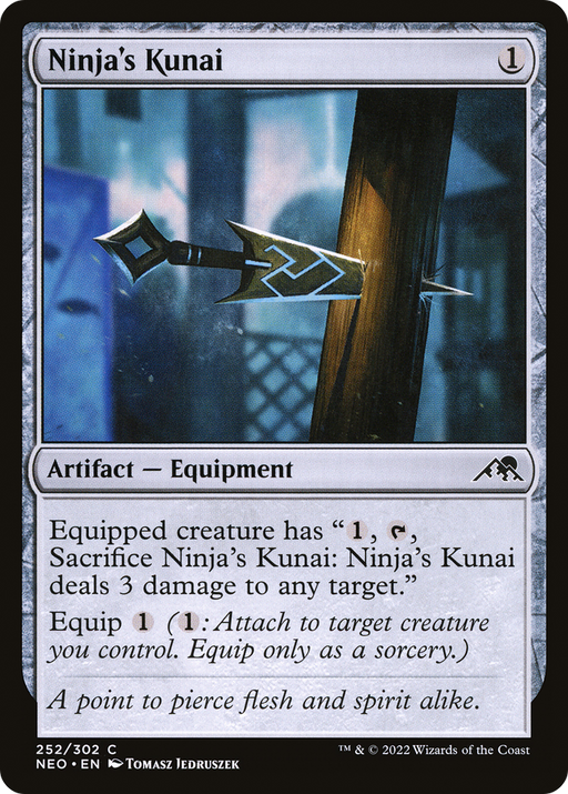 Ninja's Kunai (NEO-252) [Kamigawa: Neon Dynasty] MTG Single Wizards of the Coast