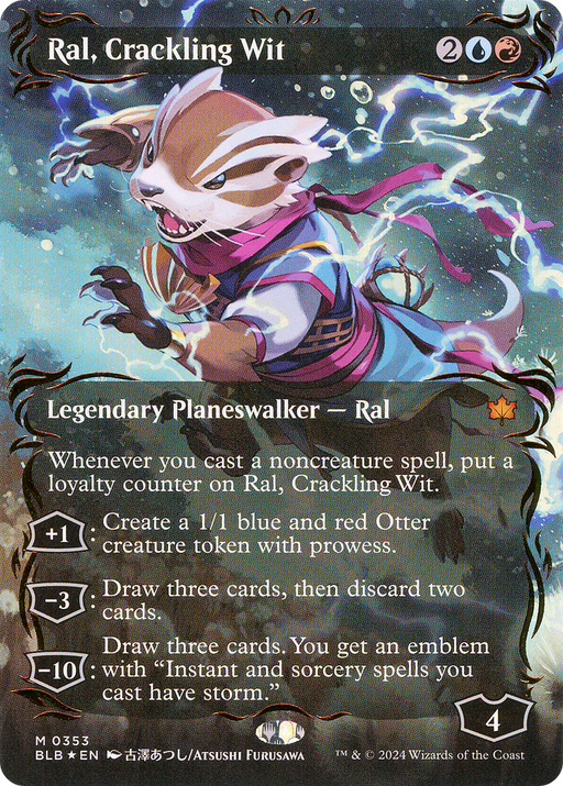 Ral, Crackling Wit (Raised Foil) (BLB-353) [Bloomburrow] (Showcase) (Borderless) Foil MTG Single Wizards of the Coast